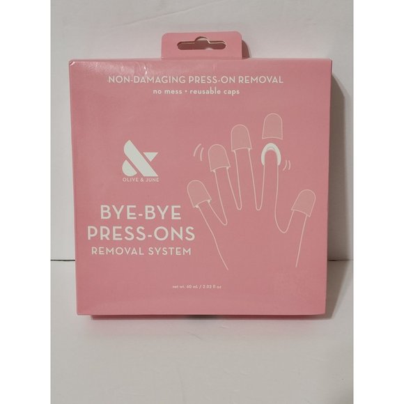 Olive & June Bye Bye Press-On Nail Polish Remover Kit w/caps, sponges, acetone - Picture 3 of 10